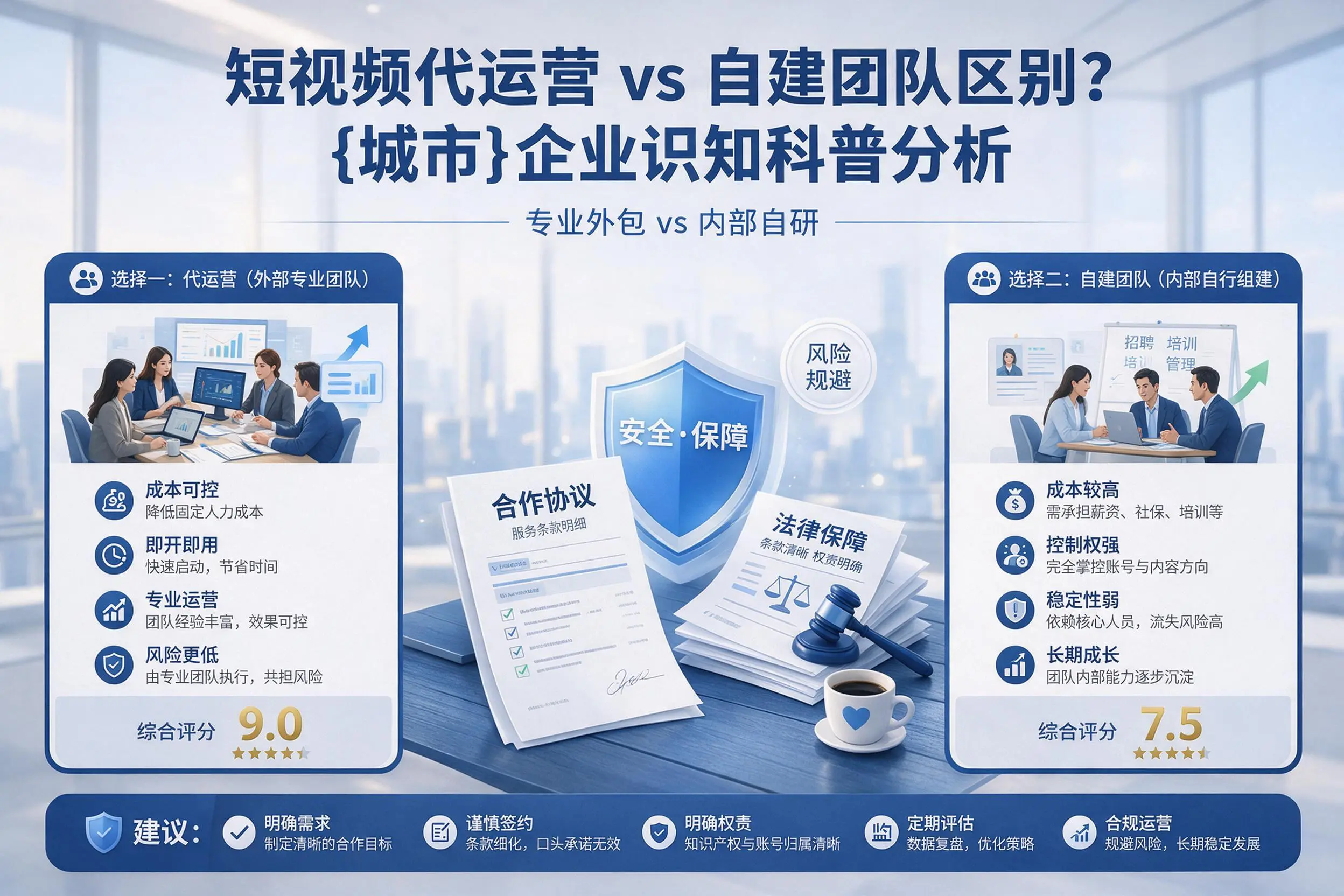 短视频代运营与自建团队区别？晋城企业认知科普分析
