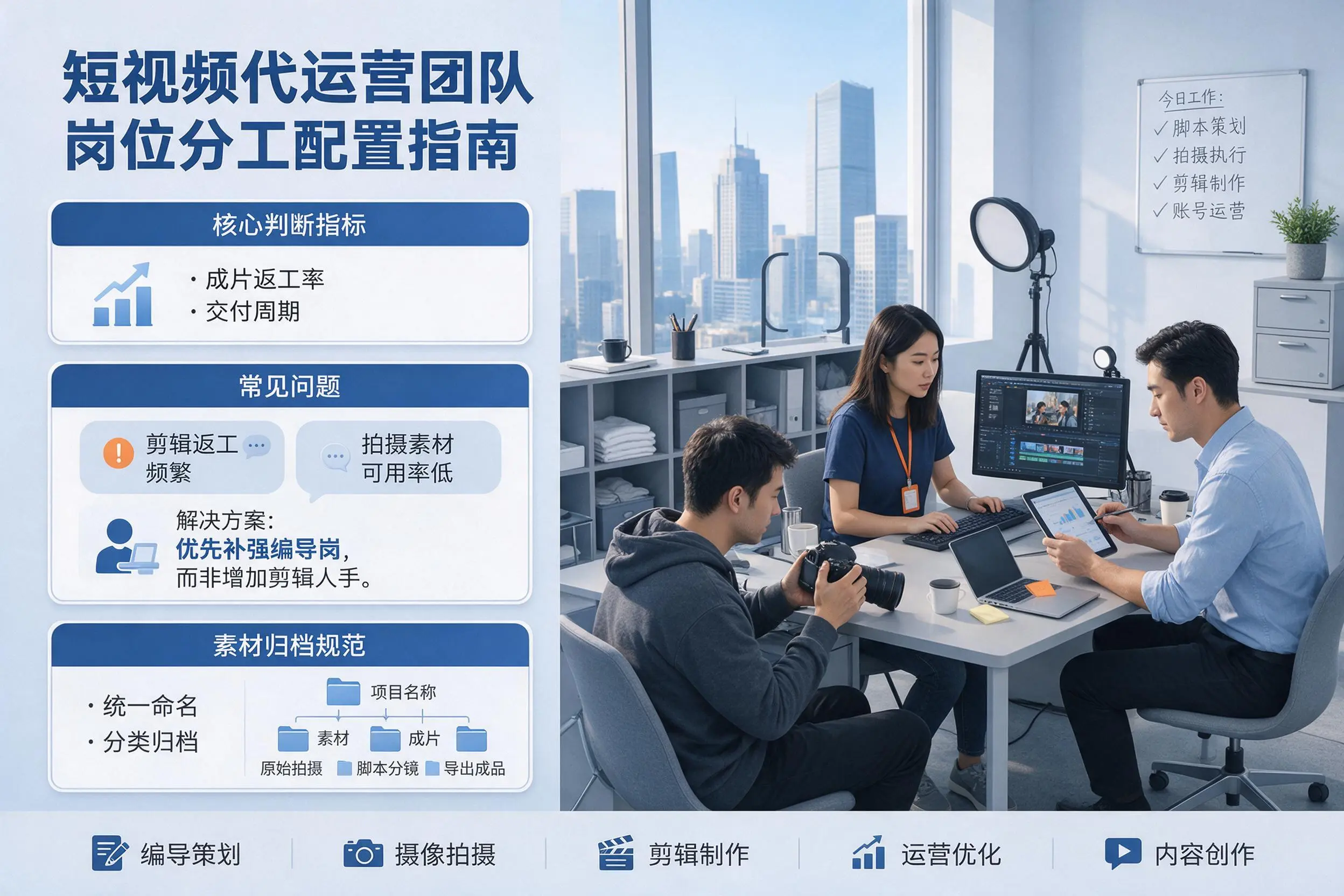 短视频代运营团队如何配置？晋城企业岗位分工科普说明