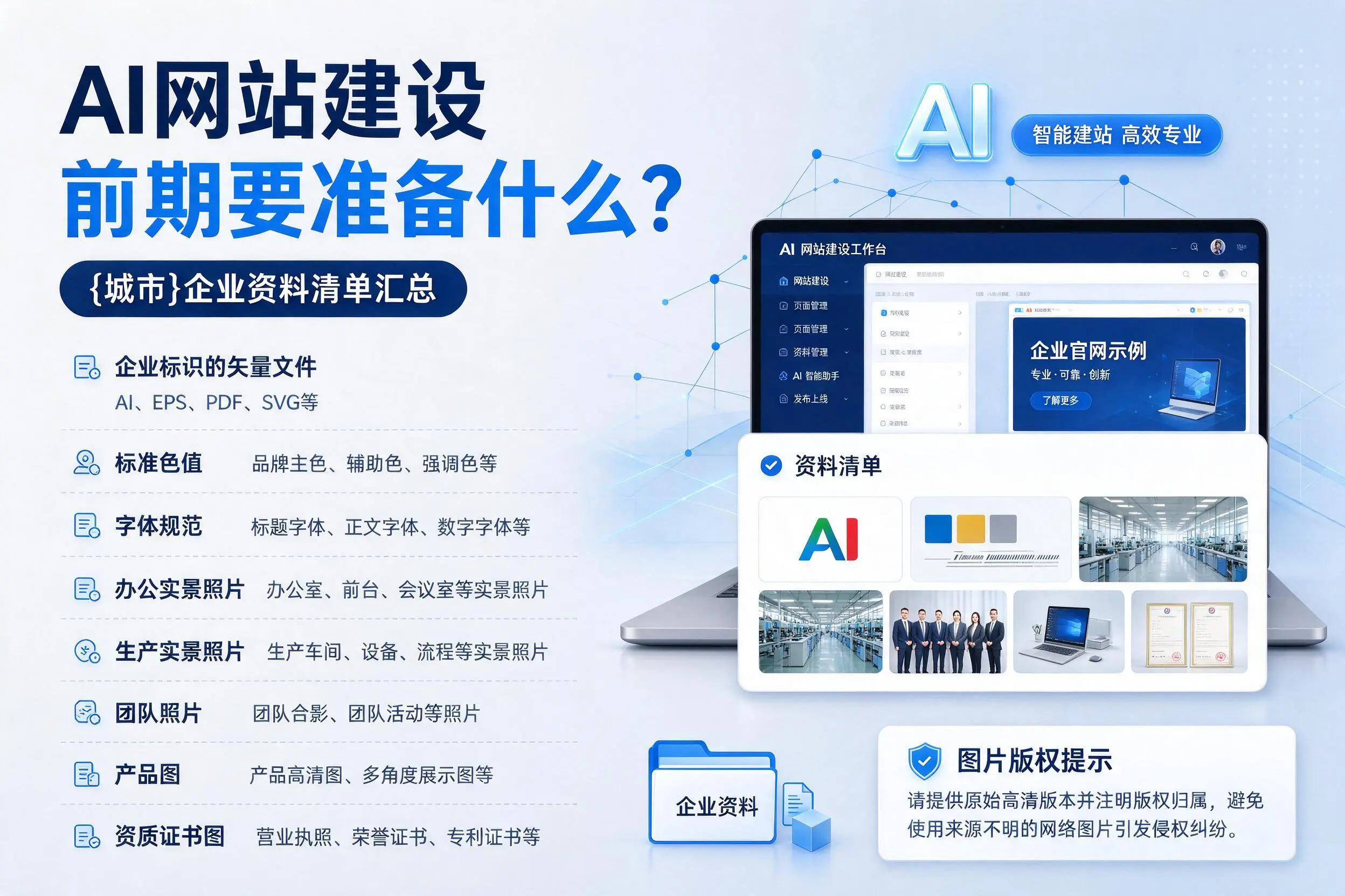 AI网站建设前期要准备什么？晋城企业资料清单汇总